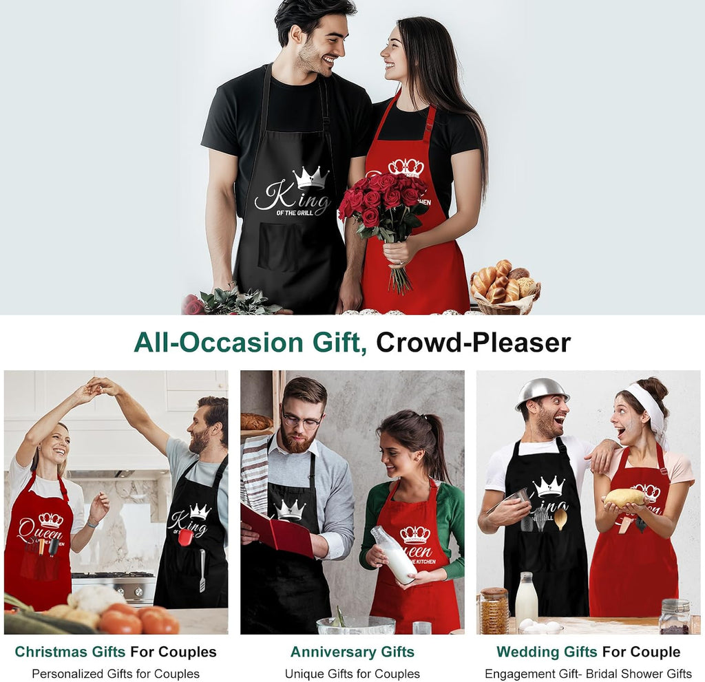 Delightful His and Her Aprons Set - Perfect Couple Gifts for Cooking Lovers on Valentine's Day, Anniversaries, and Weddings