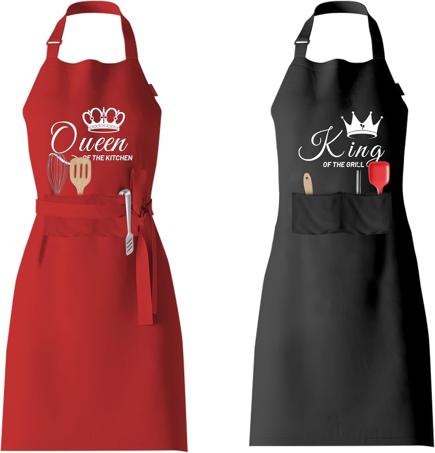 Delightful His and Her Aprons Set - Perfect Couple Gifts for Cooking Lovers on Valentine's Day, Anniversaries, and Weddings